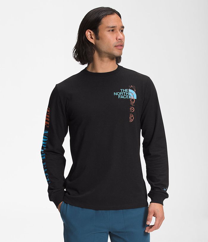 Camiseta The North Face Hombre Recycled Expedition Gráfico Manga Larga Negras - Peru 80356OUTS